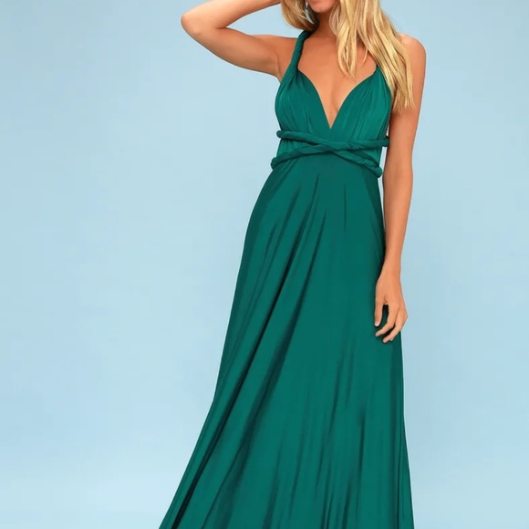Always Stunning Convertible Emerald Green Maxi Dress - Picture 2 of 7